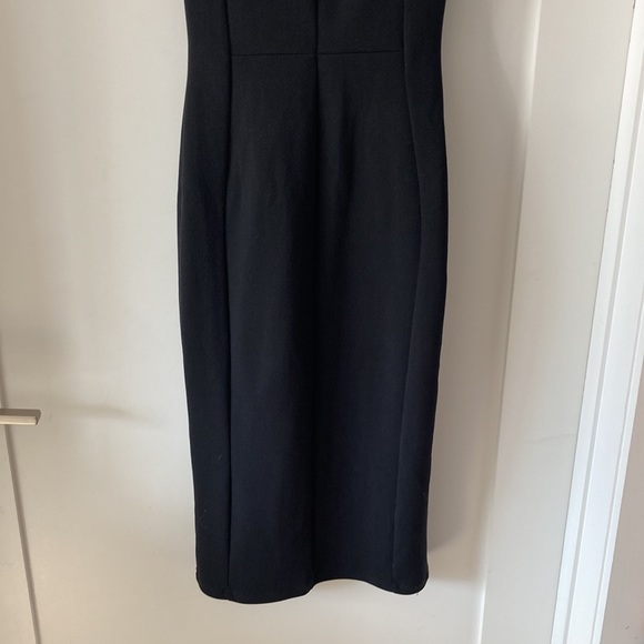 TOPSHOP little black fitted dress French style size 2 turtle neck - Picture 8 of 8